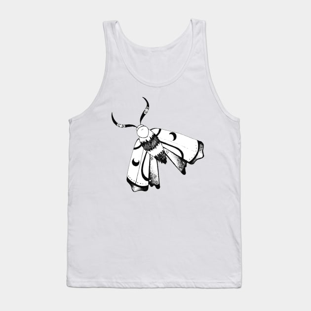 Black and white moon moth Tank Top by fun chaos amy